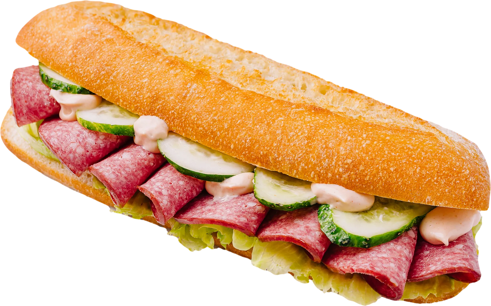 Sandwich cu salam fiert-afumat